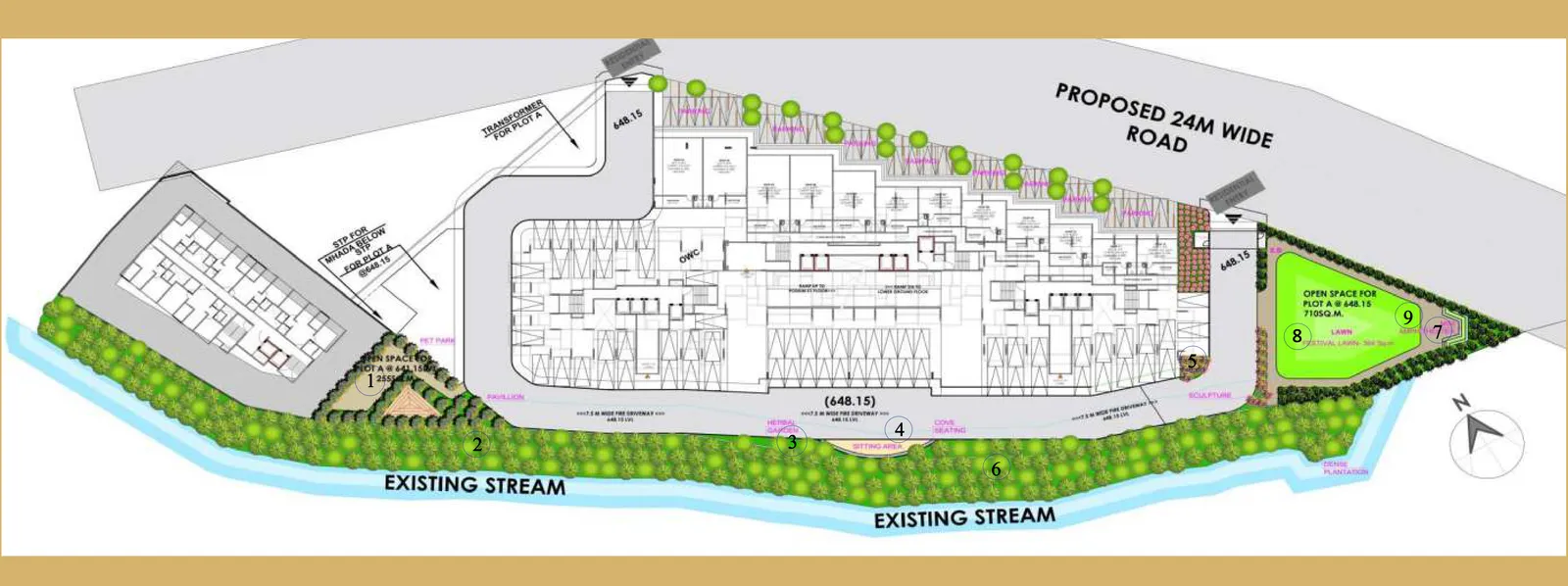 Ground floor amenities plan at Venkatesh Serenique