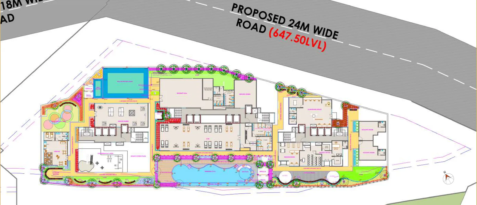 1-acre podium amenities plan at Venkatesh Serenique
